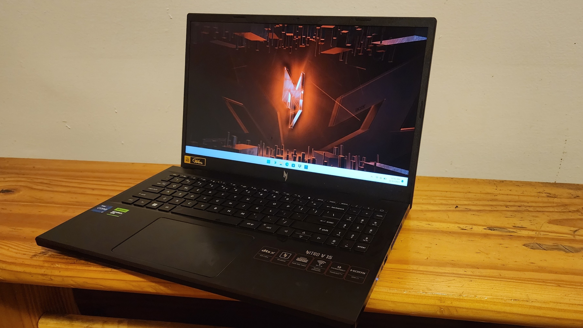 Acer Nitro 5 on a bench