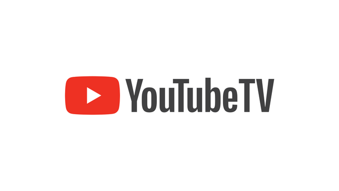 YouTube TV logo with red icon and black font