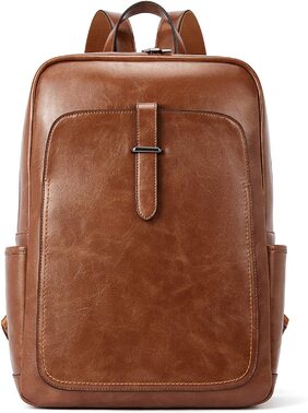 Brown leather backpack