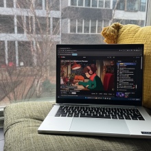 Razer Blade 14 on a window sill