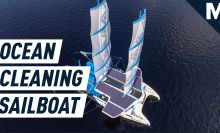 A giant solar sailboat is set to sweep up plastic from polluted oceans