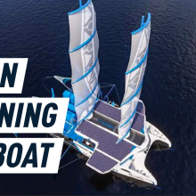 A giant solar sailboat is set to sweep up plastic from polluted oceans