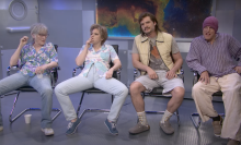 Meryl Streep, Kate McKinnon, Pedro Pascal, and Woody Harrelson in "SNL" 50th anniversary special Close Encounters sketch.