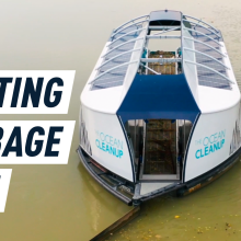 This solar-powered floating device can remove 110,000 pounds of plastic from rivers per day