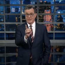 Stephen Colbert presents on "The Late Show."