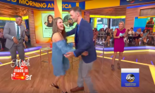 Tinder couple awkwardly meet for the first time on live TV after 3 years of messaging