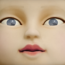 A close up of the animatronic doll in 'Squid Game.'