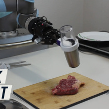 Dino Robotics robot cooking a steak