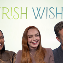 Ayesha Curry, Lindsay Lohan and Ed Speleers of Irish Wish