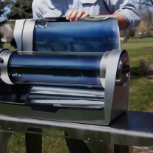 Solar-powered futuristic grill cooks your food in half the time