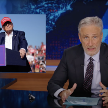 Jon Stewart presents a segment about Donald Trump.