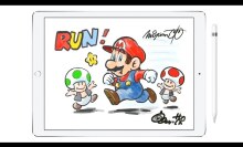 Watch Shigeru Miyamoto draw Mario on an iPad Pro