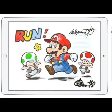 Watch Shigeru Miyamoto draw Mario on an iPad Pro