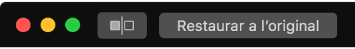 El botó “Restaurar a l’original”, a prop de l’angle superior esquerre de la finestra de l’app Fotos.