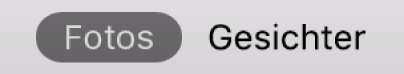Tasten „Fotos“ und „Gesichter“ in der Symbolleiste