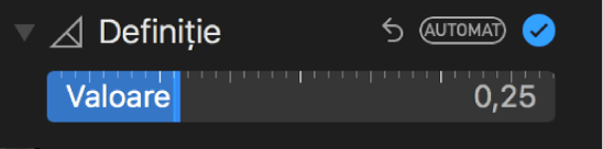 Glisorul Definiție din panoul Ajustare.