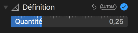 Le curseur Définition dans la sous-fenêtre Ajuster.