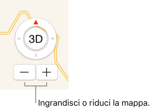 Pulsanti di zoom sulla mappa.