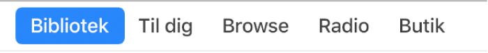 Knappen Bibliotek på navigationslinjen.