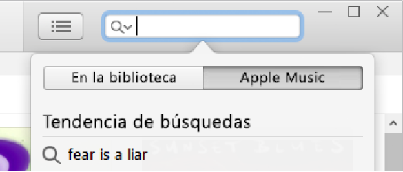 Campo de búsqueda para Apple Music.
