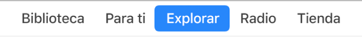 Botón Explorar en la barra de navegación.
