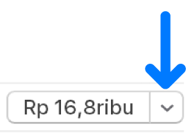 Tombol menampilkan harga di sebelah kiri dan panah untuk mengeklik di sebelah kanan.