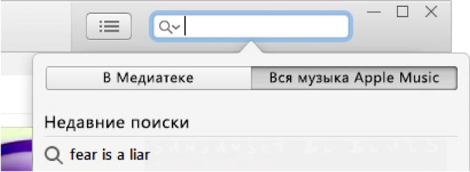 Поле поиска для Apple Music.
