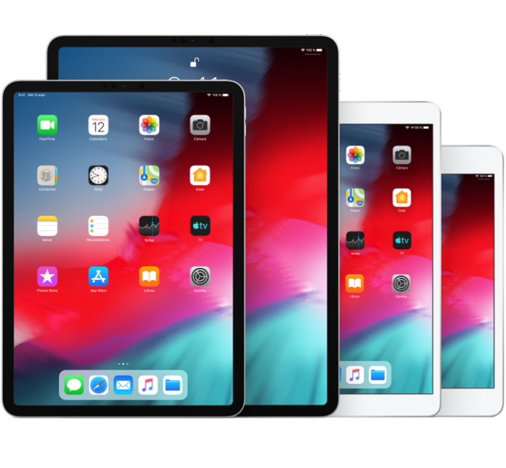 iPad Pro (10,5 pulgadas), iPad Pro (12,9 pulgadas) (2.ª generación), iPad Air (3.ª generación) y iPad mini (5.ª generación)