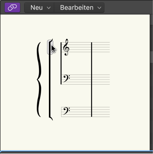 Abbildung. Klammernverbindung im Fenster „Notensystemstil“