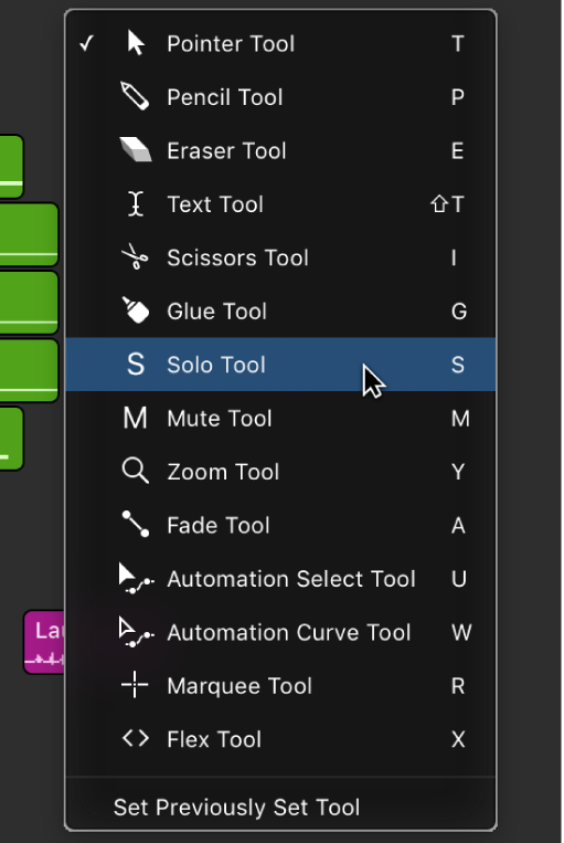 Figure. Open Tool menu.