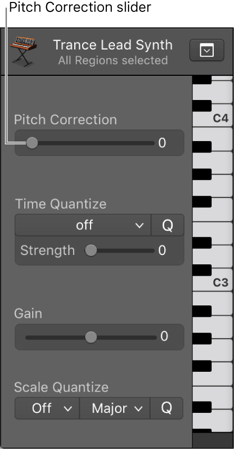 Figure. Pitch Correction slider.