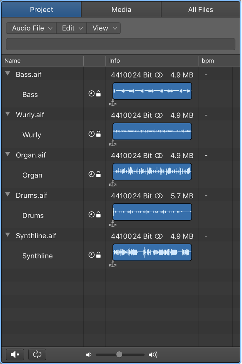 Figure. Project Audio Browser.