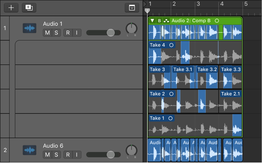 Figure. Showing the exported comp on a new track.