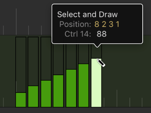 Figure. Creating multiple events by dragging horizontally on a lane.