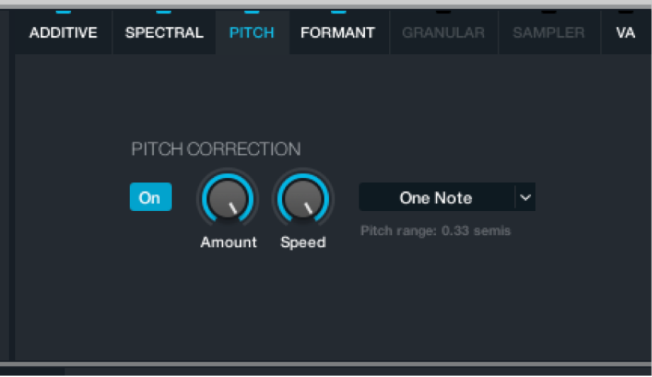 Figure. Pitch correction parameters.