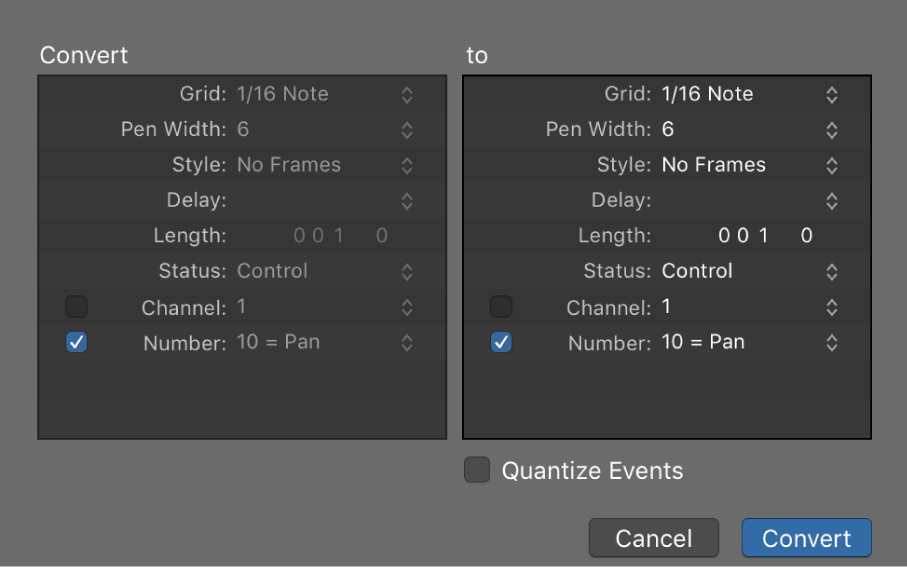 Figure. Convert dialog.