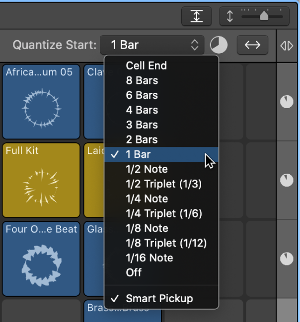 Figure. Quantize Start value for the grid.