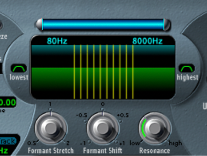 Figure. Formant Filter parameters.