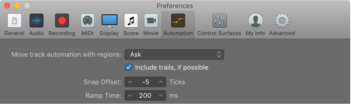 Figure. Automation preferences.