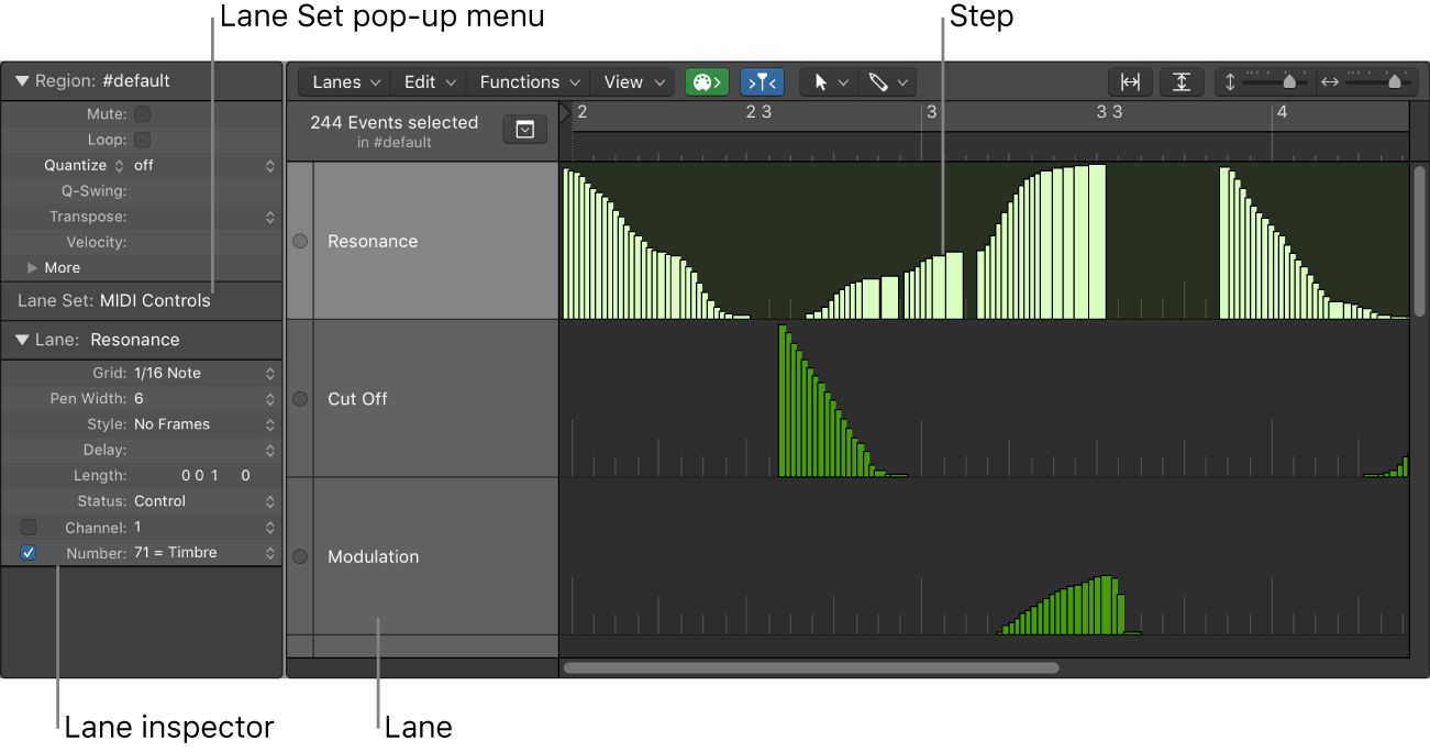 Figure. Step Editor window showing main elements.