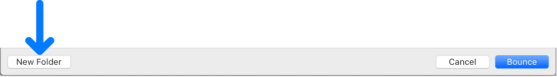 Figure. New Folder and Bounce buttons in the Bounce window.