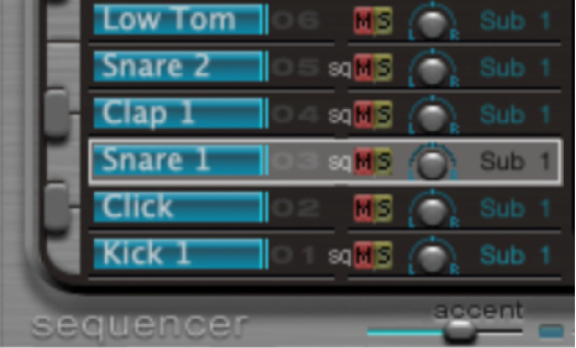 Figure. Assignment section, showing a sound name being dragged.