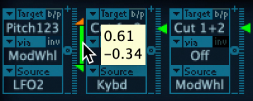 Figure. Via range, shown between the maximum and minimum Intensity slider positions.