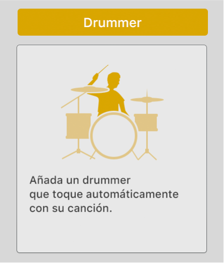 Ilustración. Icono de Drummer en el cuadro de diálogo “Nuevas pistas”.