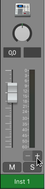 Figure. Tranche de console d’instruments avec bouton Ajouter.