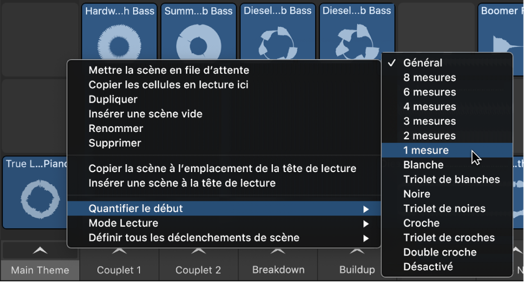 Figure. Valeur Début de quantification d’une scène.