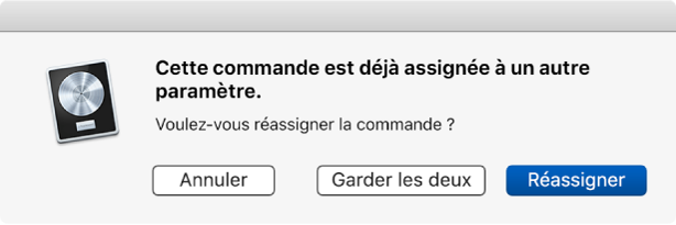 Figure. Zone de dialogue de réassignation de contrôleur utilisé.