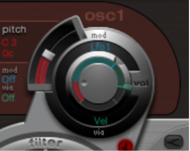 Figure. Réglage du volume d’oscillateur.