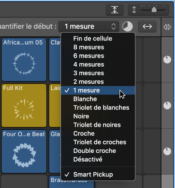 Figure. Valeur Début de quantification pour la grille.