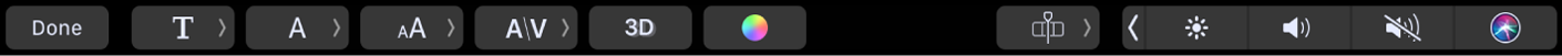 Opciones de texto de la Touch Bar